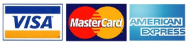 We accept Visa MasterCard American Express